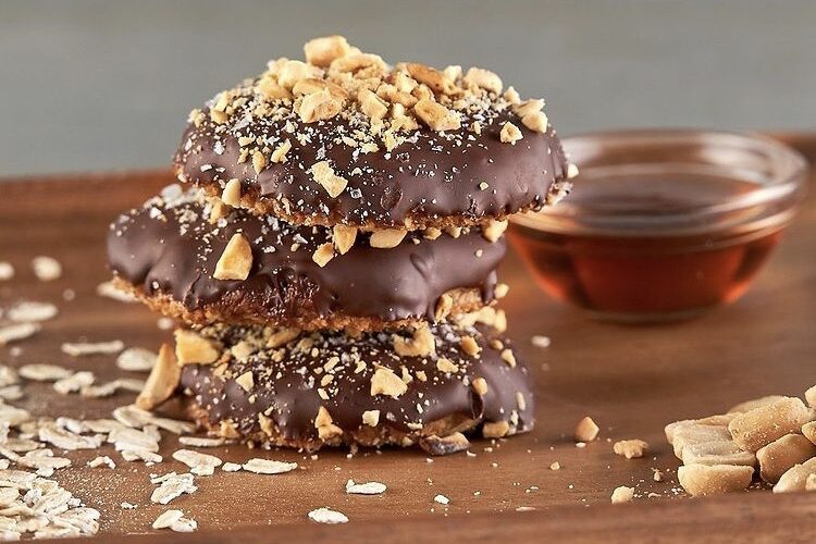 Peanut Butter Cookies-Chocolate-Dipped