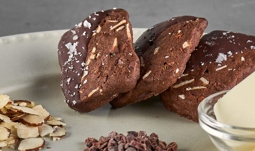 Chocolate-Dipped Vegan Almond Sandies